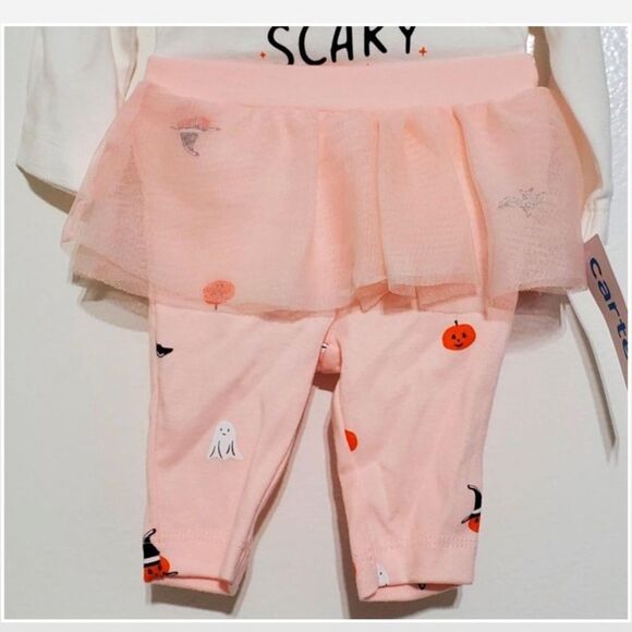 New Carters Outfit Baby Girl Newborn 1st Halloween 2 Piece Set Pink White NWT - Picture 4 of 16